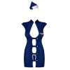 Stewardess Costume 3 Pcs - Noir & Bleu